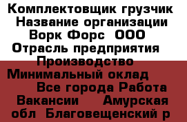 Комплектовщик-грузчик › Название организации ­ Ворк Форс, ООО › Отрасль предприятия ­ Производство › Минимальный оклад ­ 32 000 - Все города Работа » Вакансии   . Амурская обл.,Благовещенский р-н